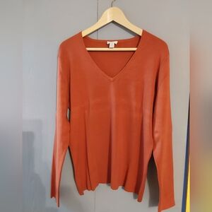 Chico's Terracotta V-Neck Top